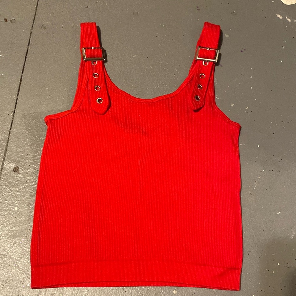 Red crop top